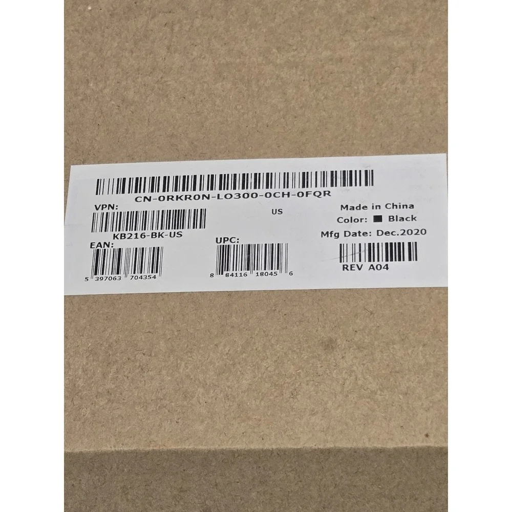 Dell Keyboard Model KB216t‎ USB Wired Black